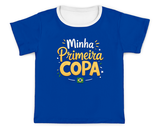 Camiseta Kids Azul Minha Primeira Copa
