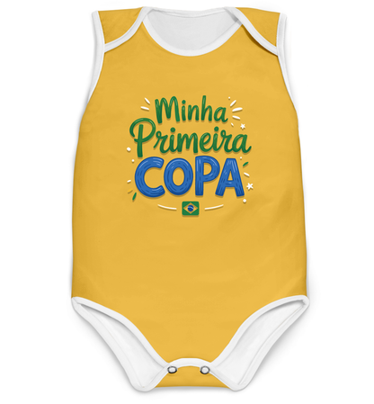 Body Minha Primeira Copa Amarelo