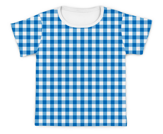 Camiseta Kids Xadrez Azul Escuro