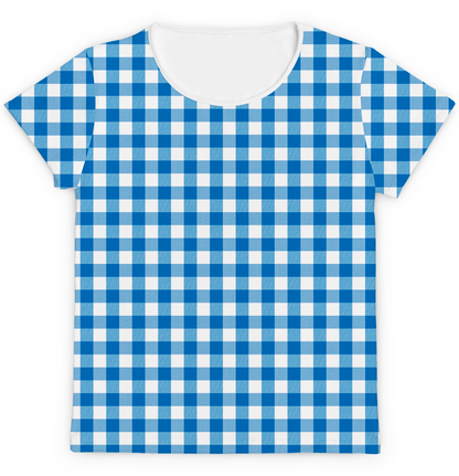 Camiseta Mamãe Xadrez Azul Escuro