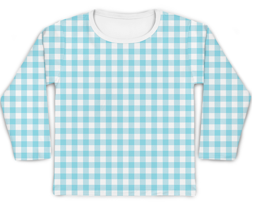 Camiseta Kids Xadrez Azul Claro