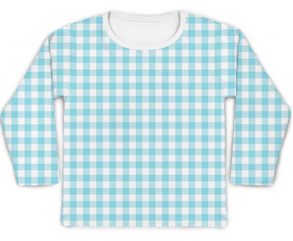 Camiseta Kids Xadrez Azul Claro