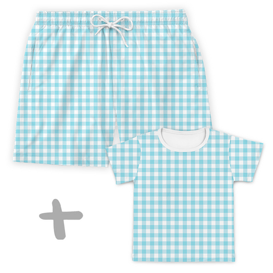 Tal Pai Tal Kids Xadrez Azul Claro