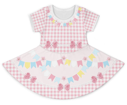 Vestido Bandeirinhas Rosa