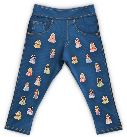 Jeans Princesas Bebê Bordadinho Fake