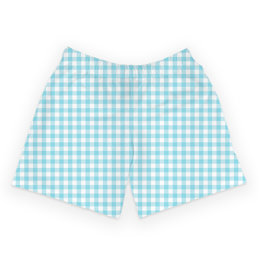 Shorts Infantil Xadrez Azul Claro