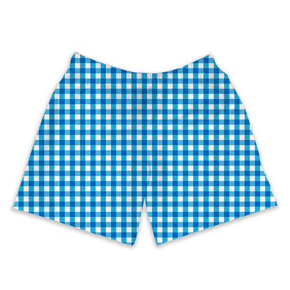 Shorts Infantil Xadrez Azul Escuro