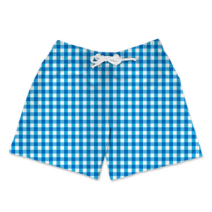 Shorts Infantil Xadrez Azul Escuro