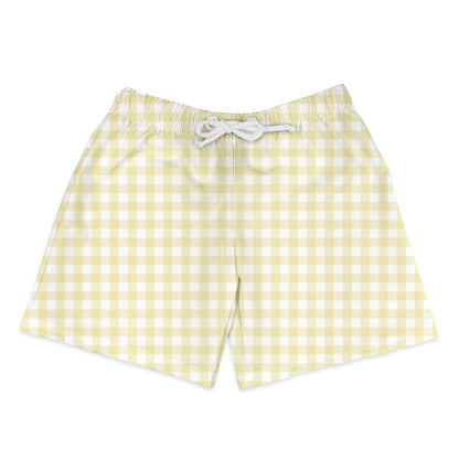 Shorts Infantil Xadrez Amarelo