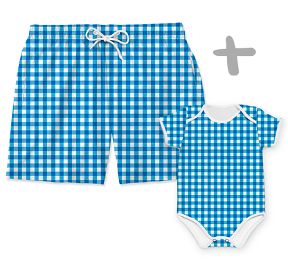 Tal Pai Tal Baby Xadrez Azul Escuro