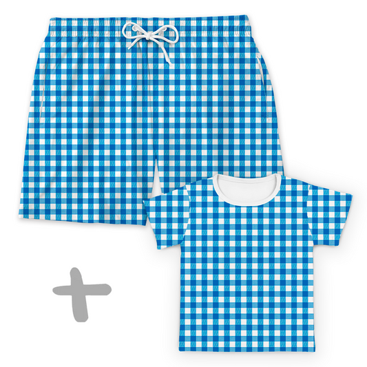 Tal Pai Tal Kids Xadrez Azul Escuro