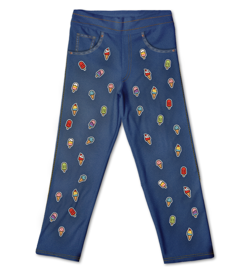 Jeans Sorvetes Kids Bordadinho Fake