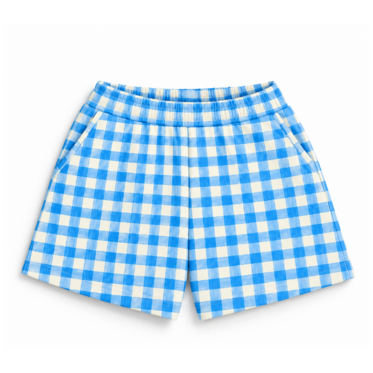 Shorts Infantil Xadrez Azul