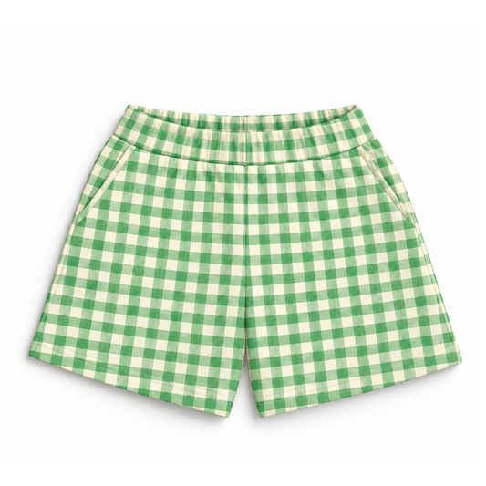 Shorts Infantil Xadrez Verde