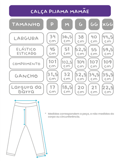 Calça Pijama Mamãe Xadrez Rosa