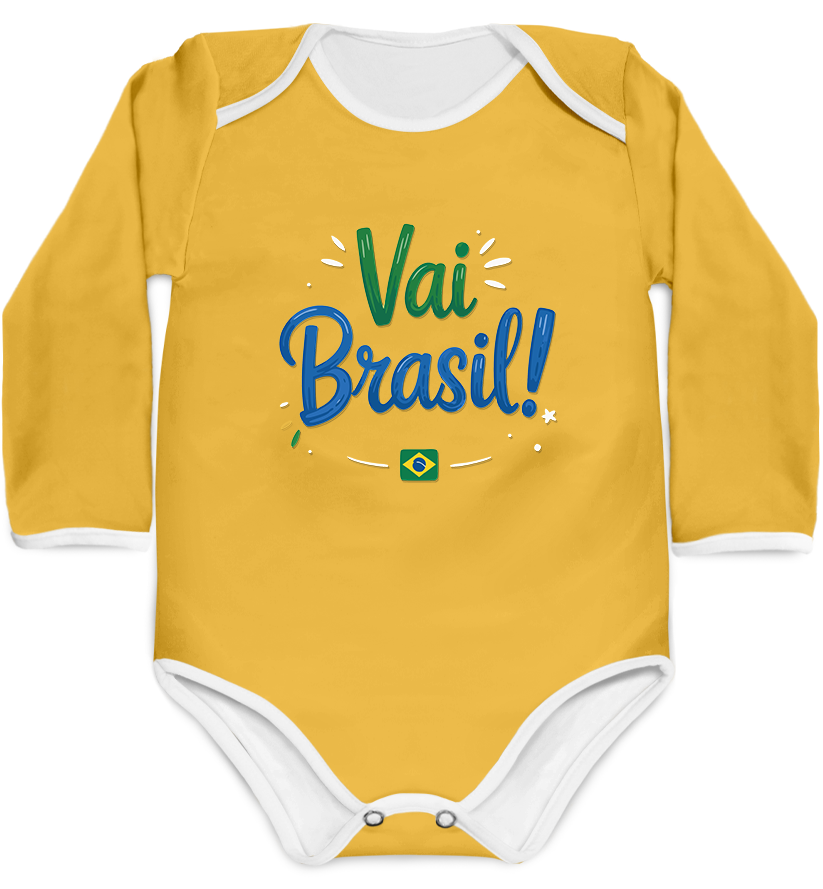 Body Copa Vai Brasil Amarelo