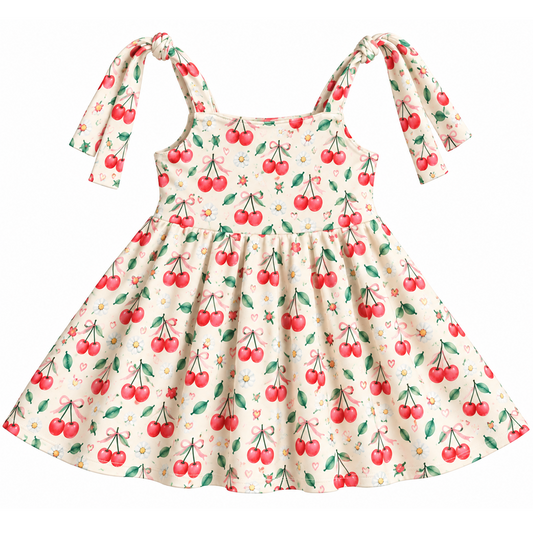 Vestido Lacinho Cerejas