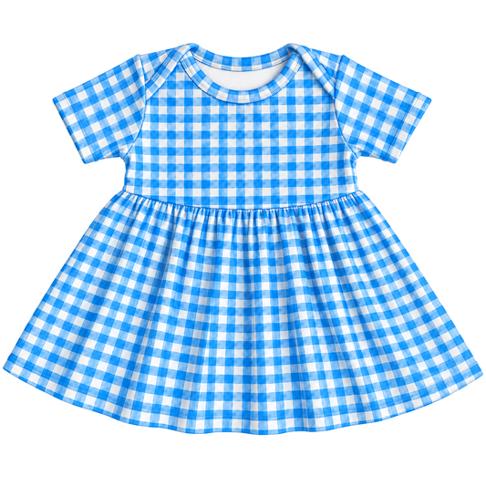 Body Vestido Xadrez Azul