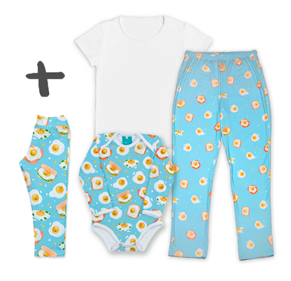 Kit Pijama Mamãe e Bebê - Ovo Frito