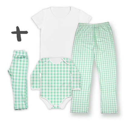 Kit Pijama Mamãe e Bebê - Xadrez Verde