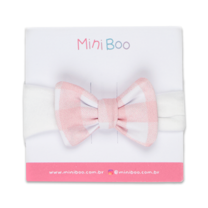 Laço Xadrez Frutinhas Rosa