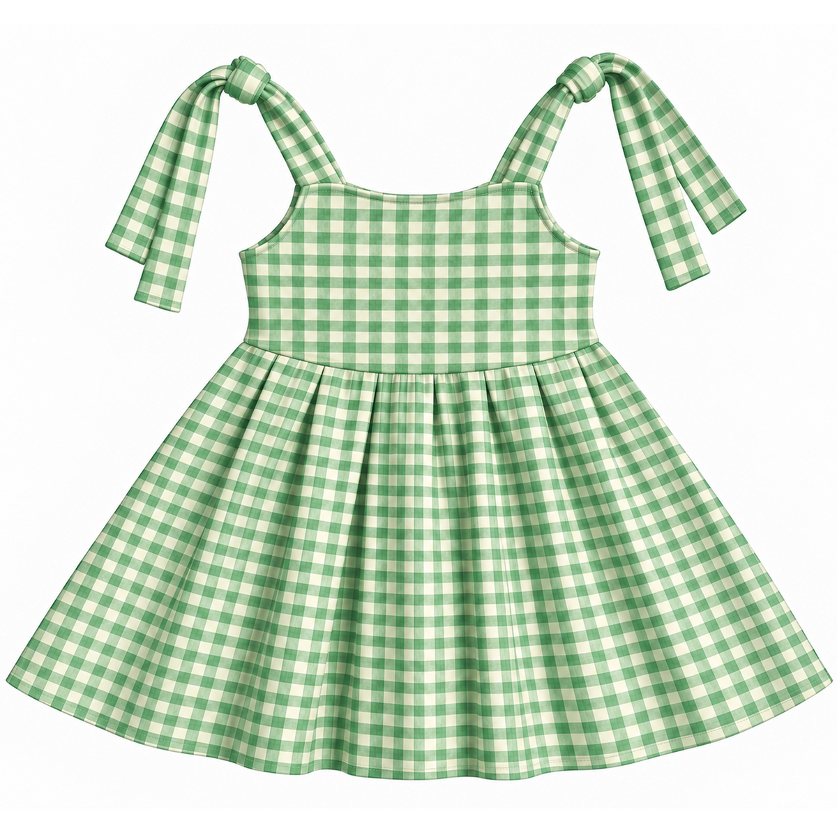 Vestido Lacinho Xadrez Verde