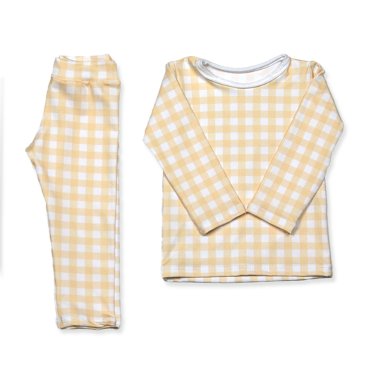 Conjunto térmico - Pijaminha Xadrez Laranja