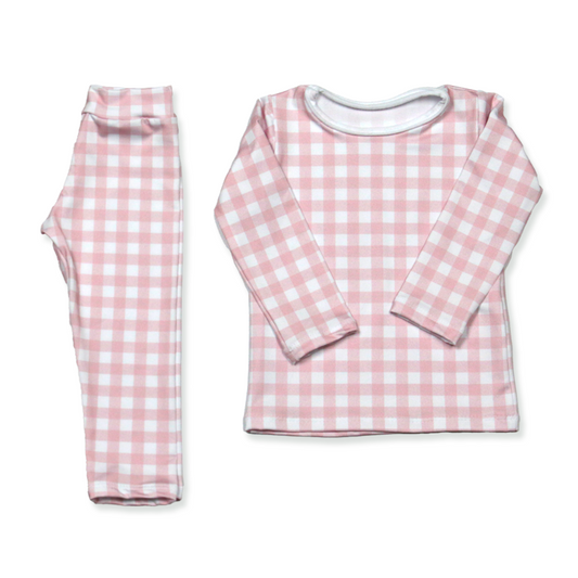 Conjunto térmico - Pijaminha Xadrez Rosa