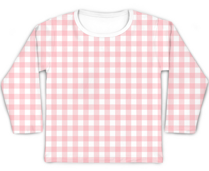 Camiseta Kids Xadrez Rosa