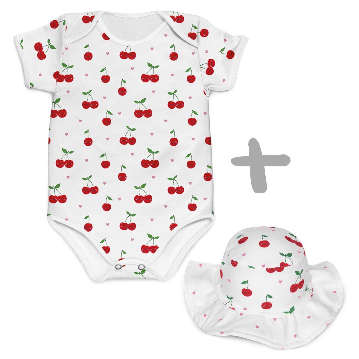 Combo Body + Chapéu Cerejinhas - Mini Boo Store