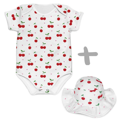Combo Body + Chapéu Cerejinhas - Mini Boo Store
