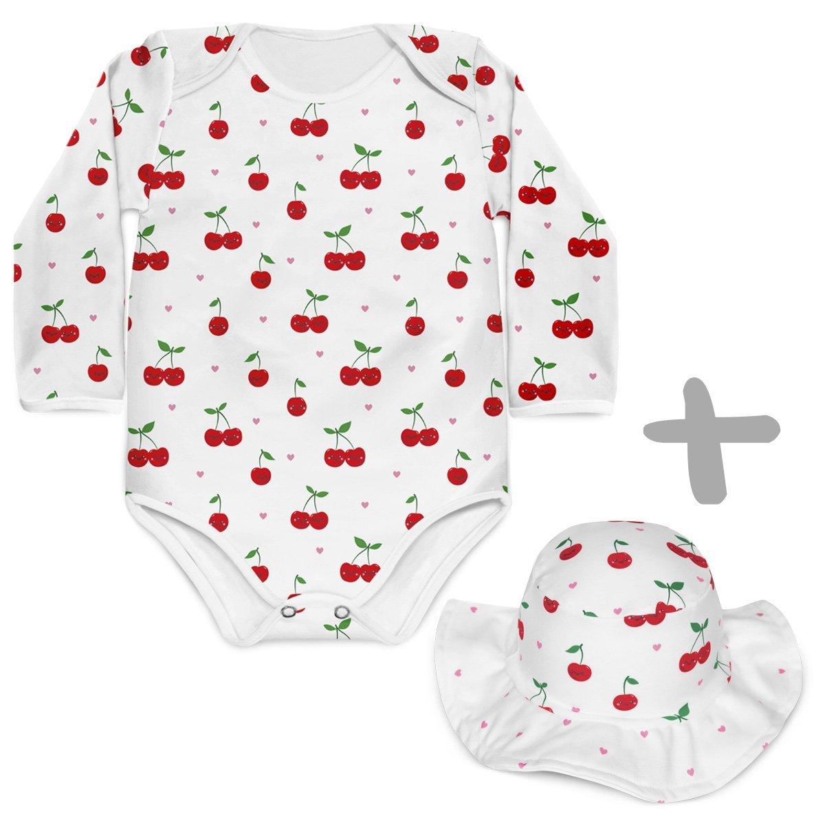 Combo Body + Chapéu Cerejinhas - Mini Boo Store