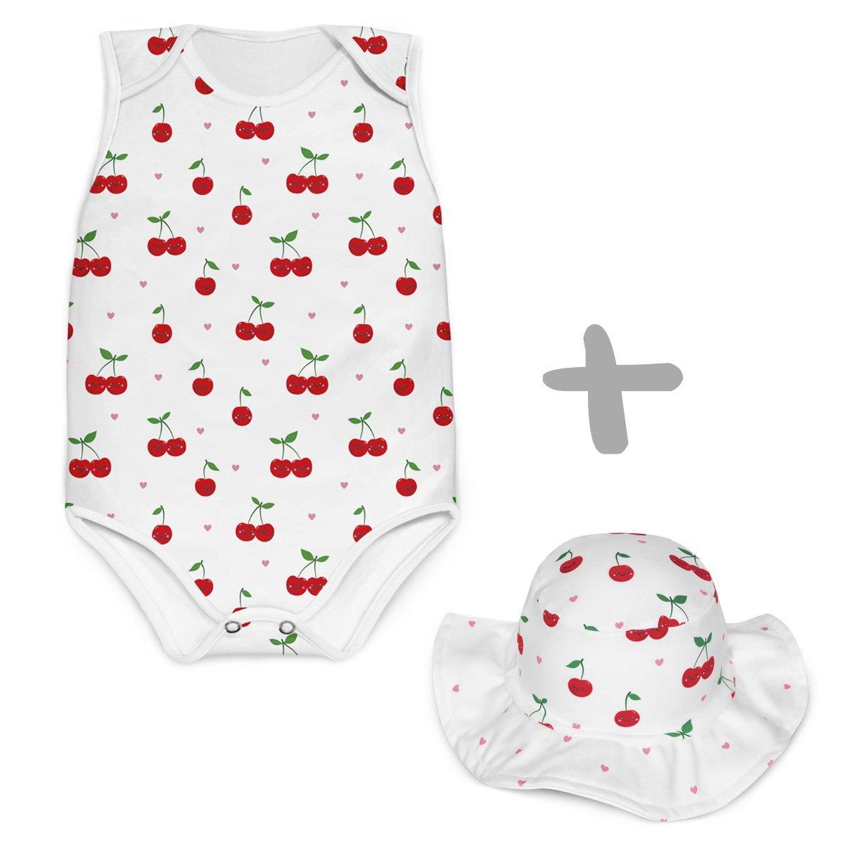 Combo Body + Chapéu Cerejinhas - Mini Boo Store