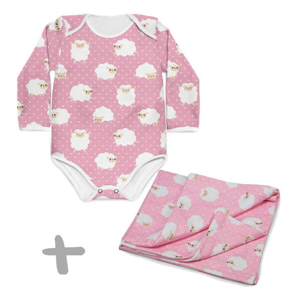 Combo Body + Mantinha Microsoft Ovelha Rosa - Mini Boo Store