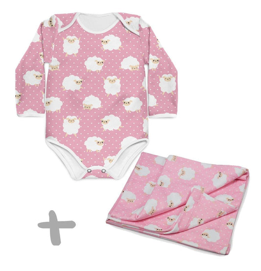 Combo Body + Mantinha Microsoft Ovelha Rosa - Mini Boo Store