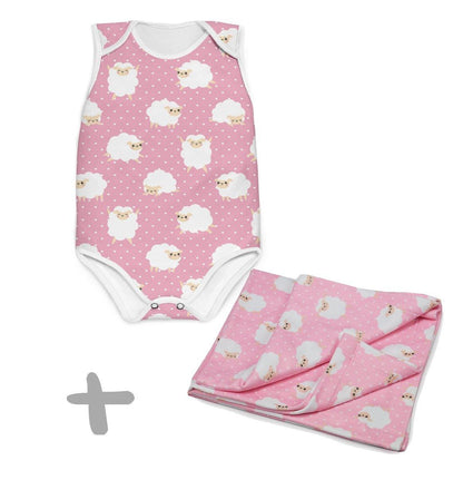 Combo Body + Mantinha Microsoft Ovelha Rosa - Mini Boo Store