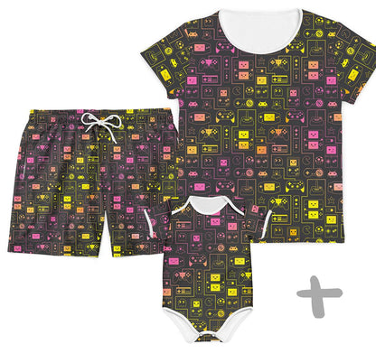 Combo Família Vídeo Game Rosa- Bebê, Mamãe e Papai - Mini Boo Store