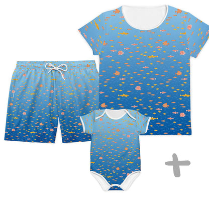 Combo Família Peixinhos - Bebê, Mamãe e Papai - Mini Boo Store