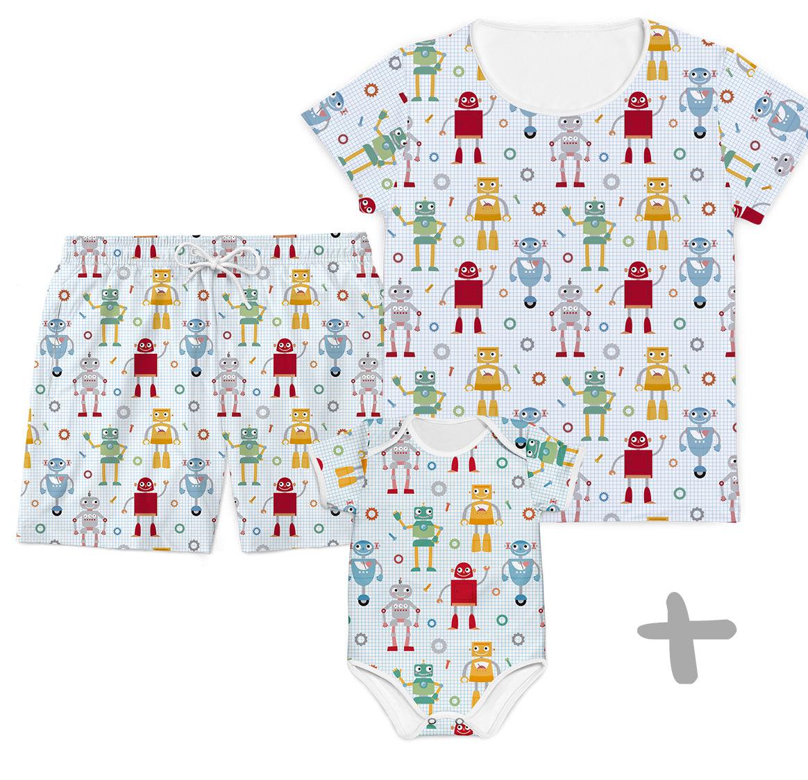 Combo Família Robôs - Bebê, Mamãe e Papai - Mini Boo Store