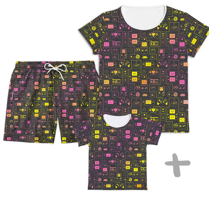 Combo Família Vídeo Game Rosa - Kids, Mamãe e Papai - Mini Boo Store