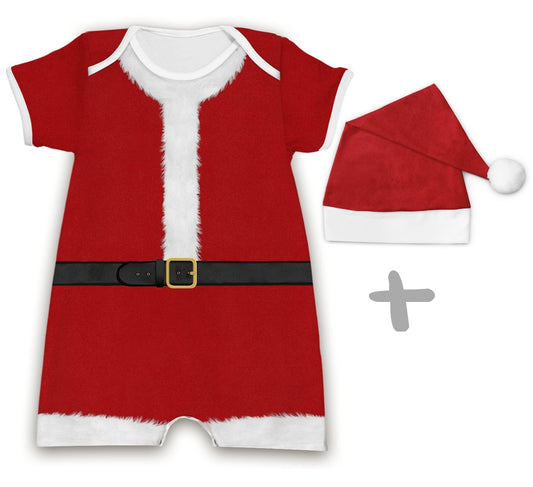 Combo Romper Papai Noel + Touca
