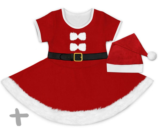 Combo Vestido Mamãe Noel + Touca