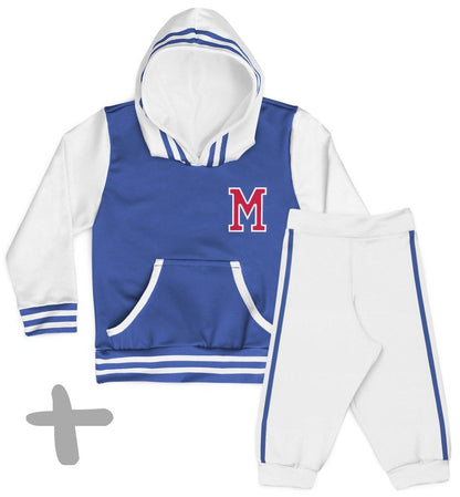 Conjunto Moletom + Calça College Azul Personalizado - Mini Boo Store