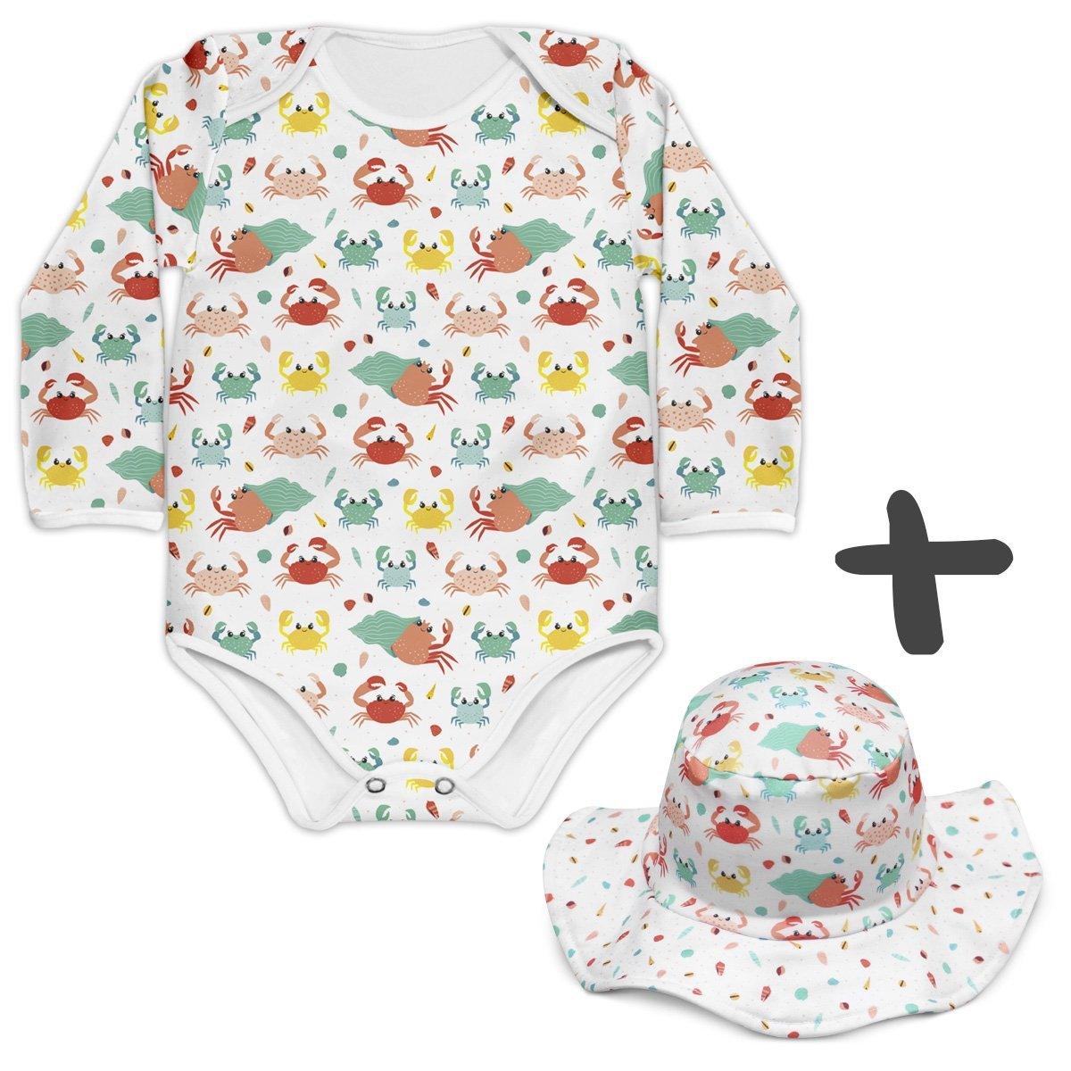 Combo Body + Chapéu Caranguejos - Mini Boo Store