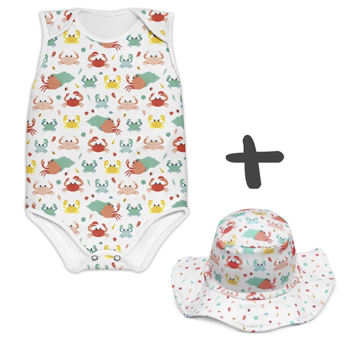 Combo Body + Chapéu Caranguejos - Mini Boo Store