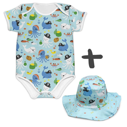 Combo Body + Chapéu Piratinhas do Mar - Mini Boo Store