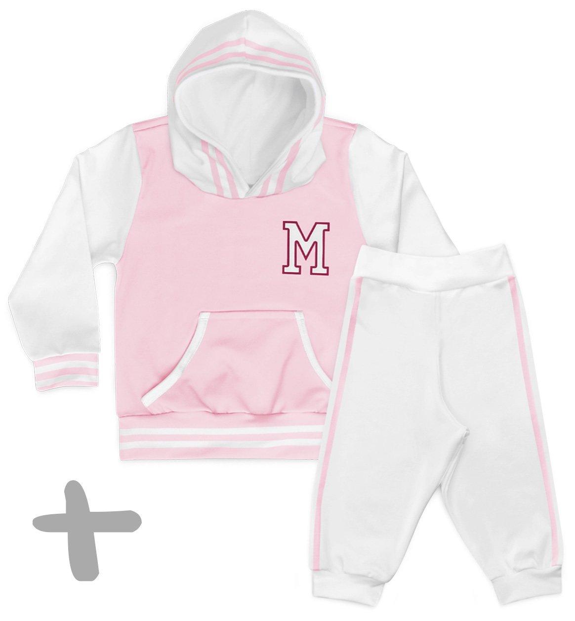 Conjunto Moletom + Calça College Rosa Personalizado - Mini Boo Store