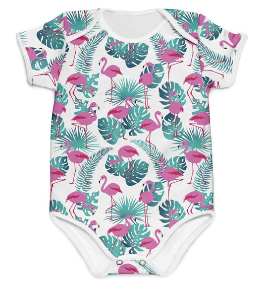 Body Flamingo Folhas - Mini Boo Store