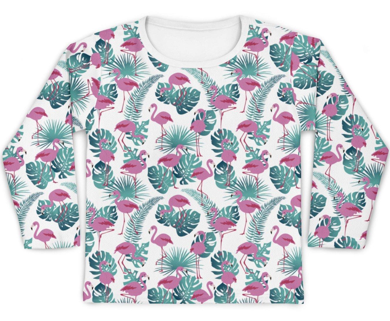 Camiseta Kids Flamingo Folhas - Mini Boo Store