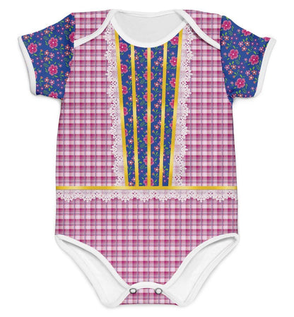 Combo Festa Junina Body + Saia Caipira Flores - Mini Boo Store